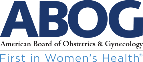 Official American Board of Obstetrics and Gynecology (ABOG) logo representing board-certified women’s health expertise and clinical excellence – trusted women’s health center